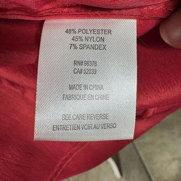 Samuel Dong Fantastical Rich Red Jacket Size Medium Puff Collar Ruffle Belted - Picture 12 of 13